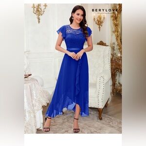 Berylove Elegant Blue Lace Dress. Size XL (12/14)